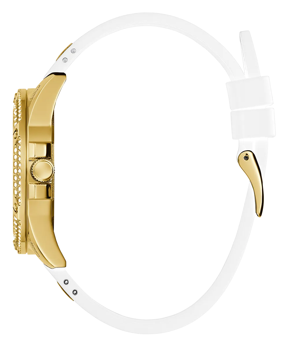 GUESS Ladies White Gold Tone Multi-function Watch