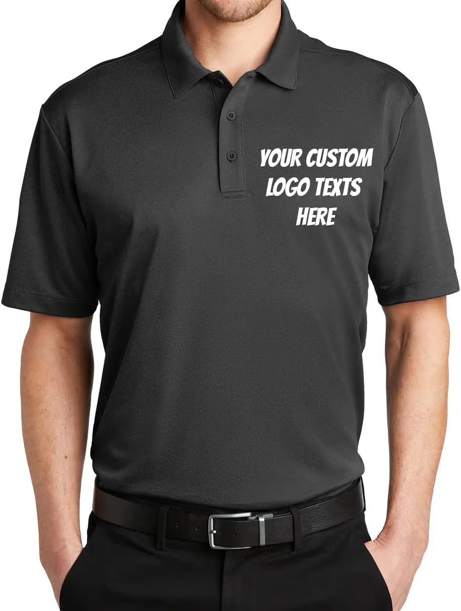 INK STITCH Men K542 Custom Design Your Own Logo Text Embroidery Silk Touch Heather Performance Polo Shirts