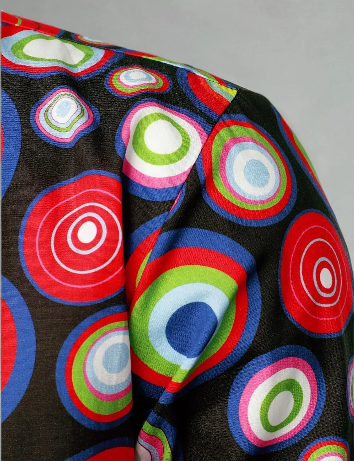 JOGAL Mens 70s Floral Dress Shirt Long Sleeve Printed Casual Button Down Shirts