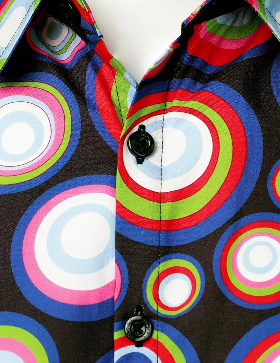 JOGAL Mens 70s Floral Dress Shirt Long Sleeve Printed Casual Button Down Shirts