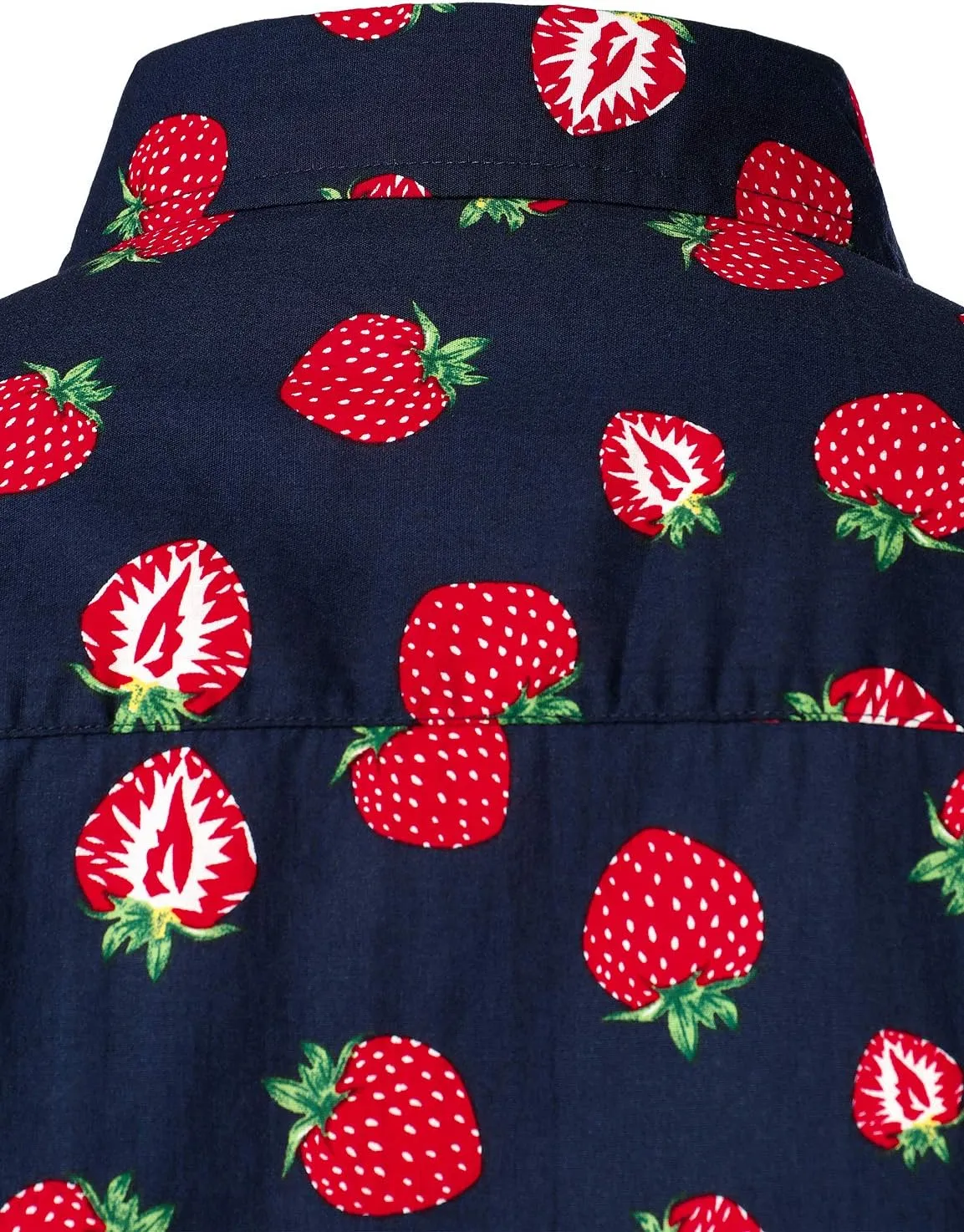 JOGAL Men's Cotton Button Down Short Sleeve Hawaiian Shirt