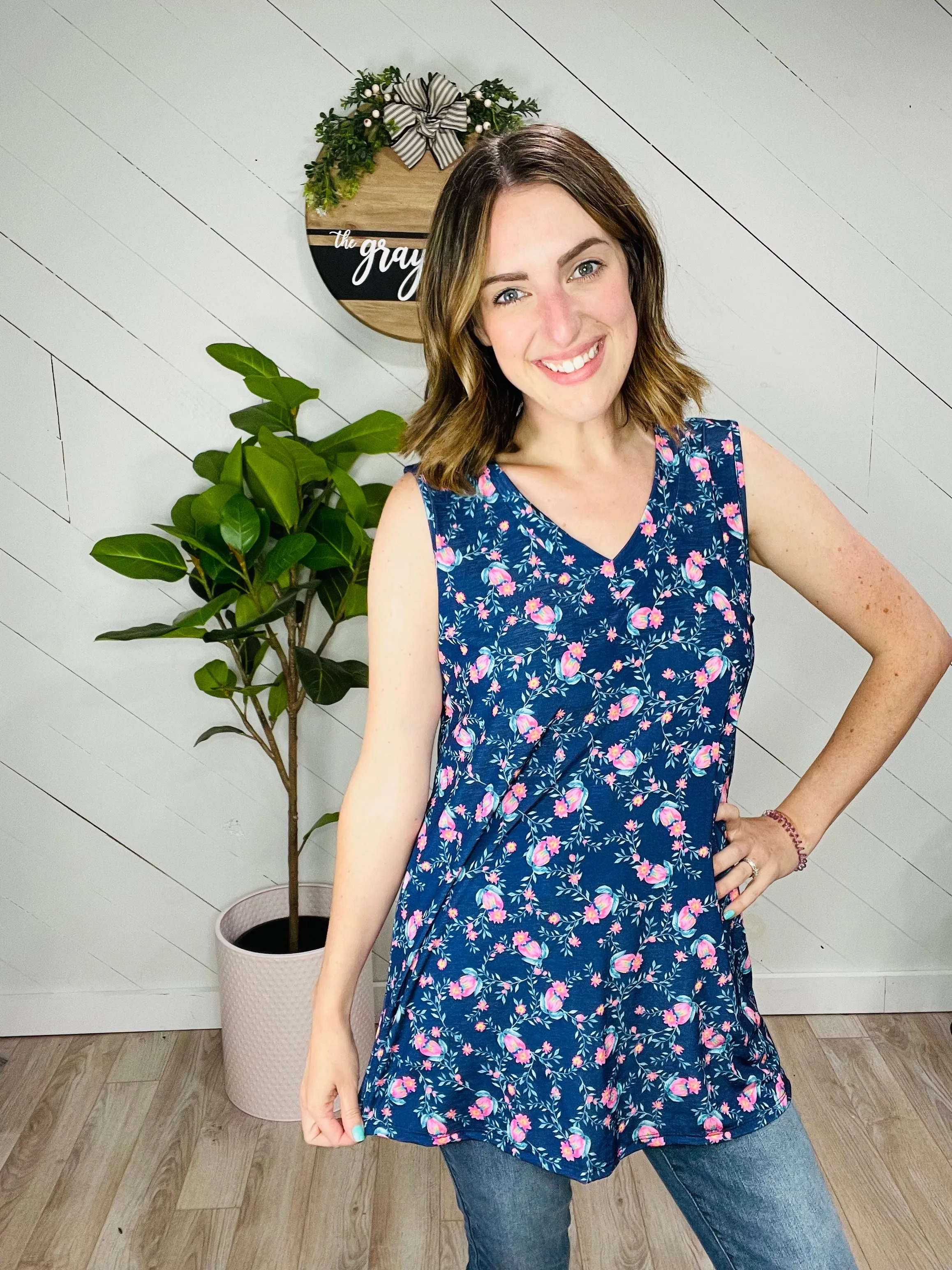 Keeping It Cool Floral Sleeveless Top