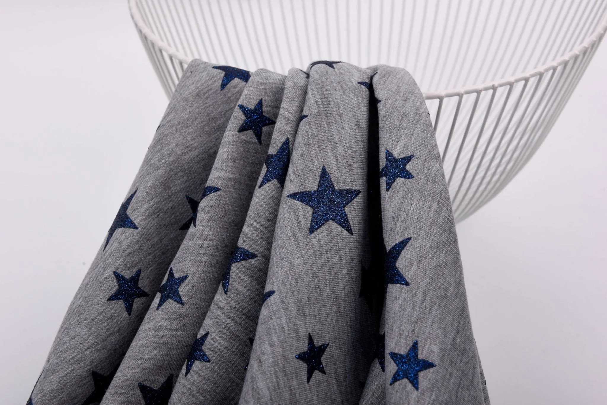 Knit Cotton Spandex French Terry Fabric Glitter Print