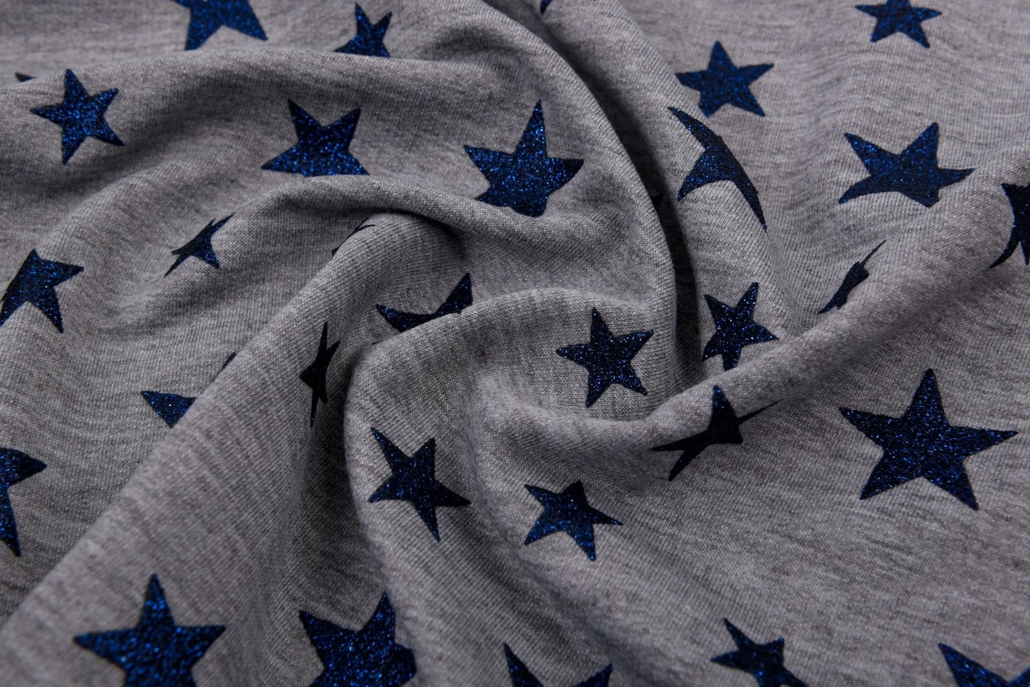 Knit Cotton Spandex French Terry Fabric Glitter Print