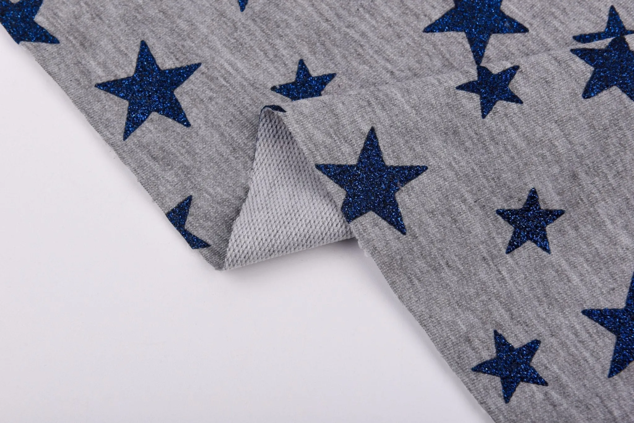 Knit Cotton Spandex French Terry Fabric Glitter Print