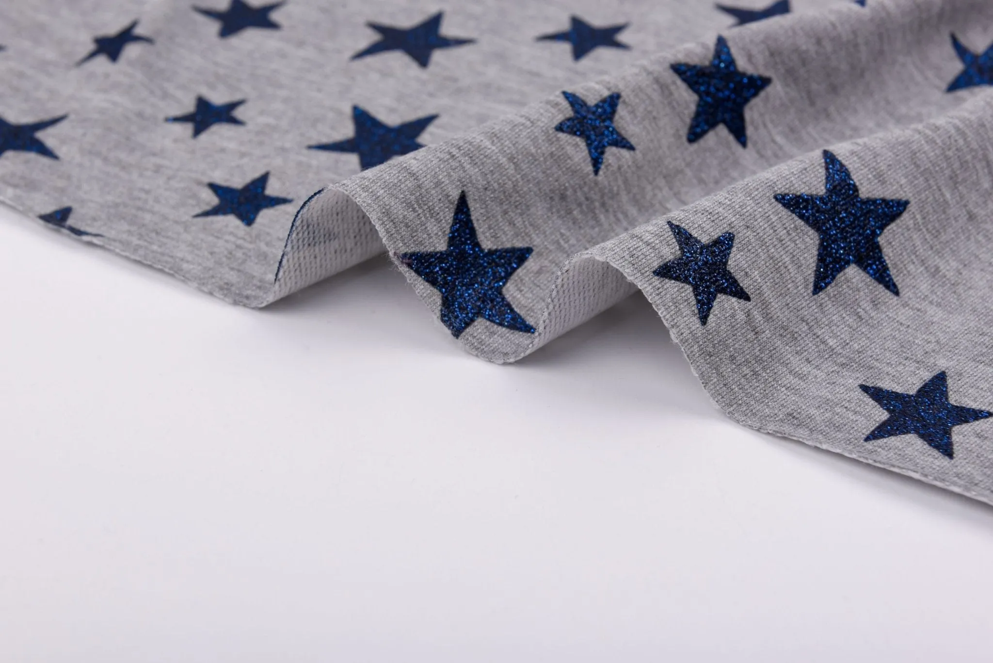 Knit Cotton Spandex French Terry Fabric Glitter Print