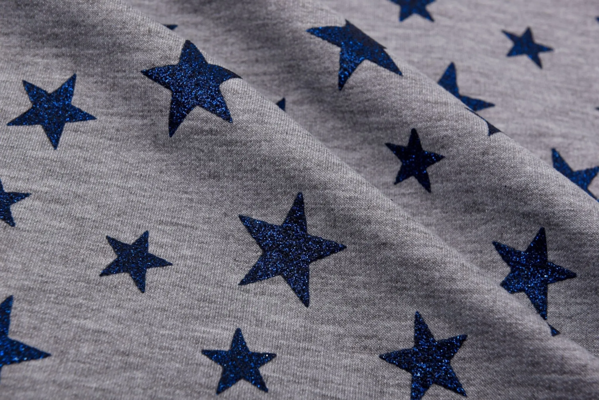 Knit Cotton Spandex French Terry Fabric Glitter Print
