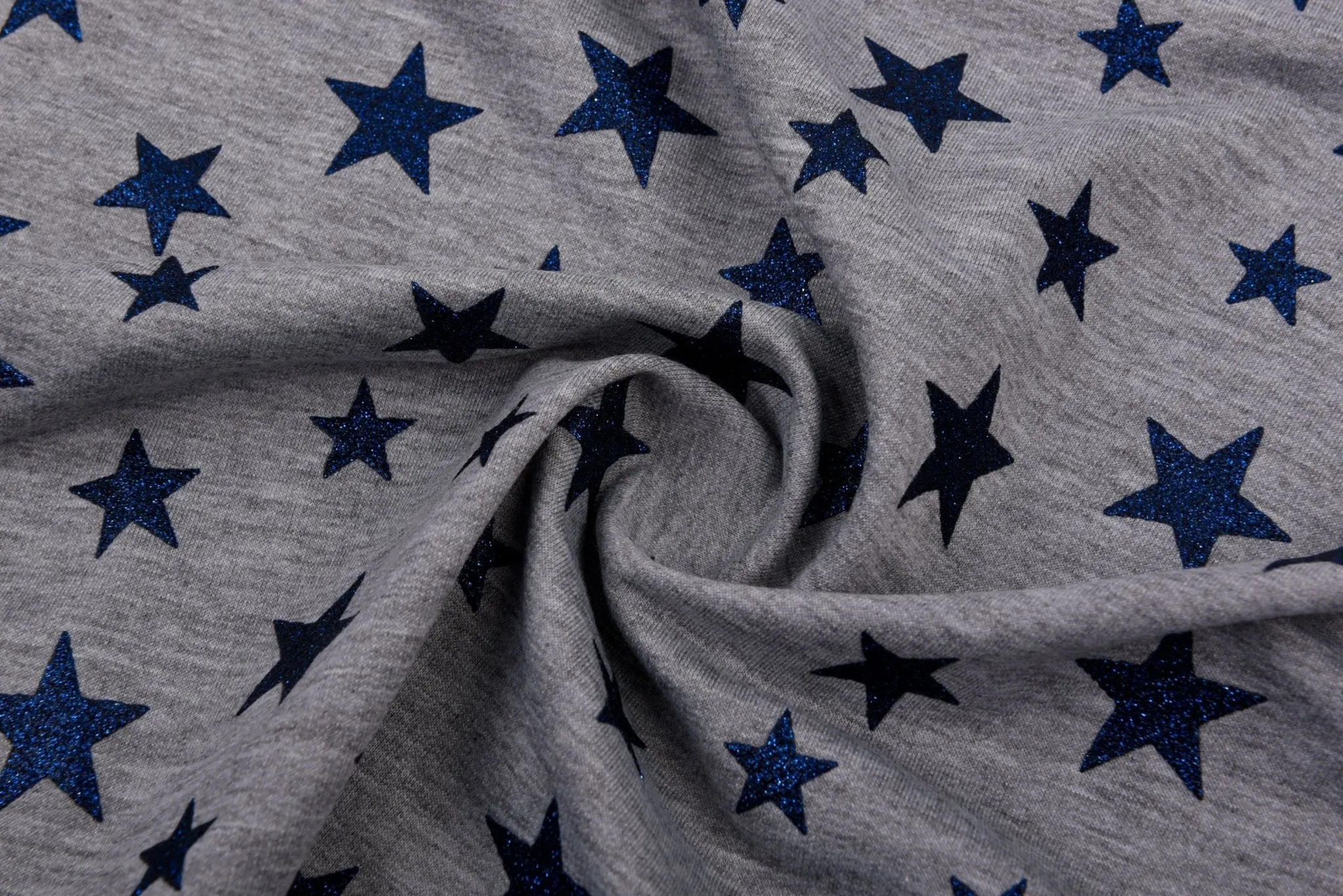 Knit Cotton Spandex French Terry Fabric Glitter Print