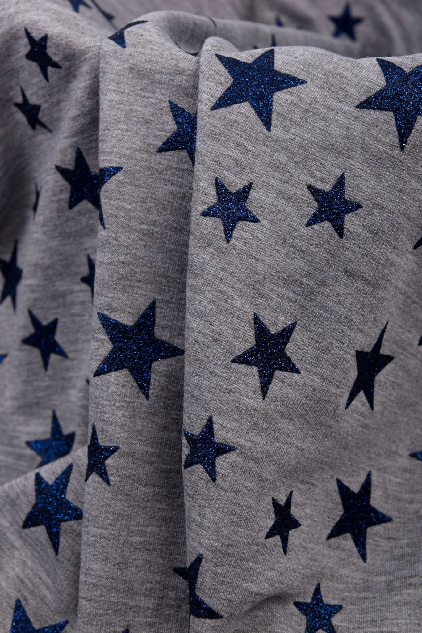 Knit Cotton Spandex French Terry Fabric Glitter Print