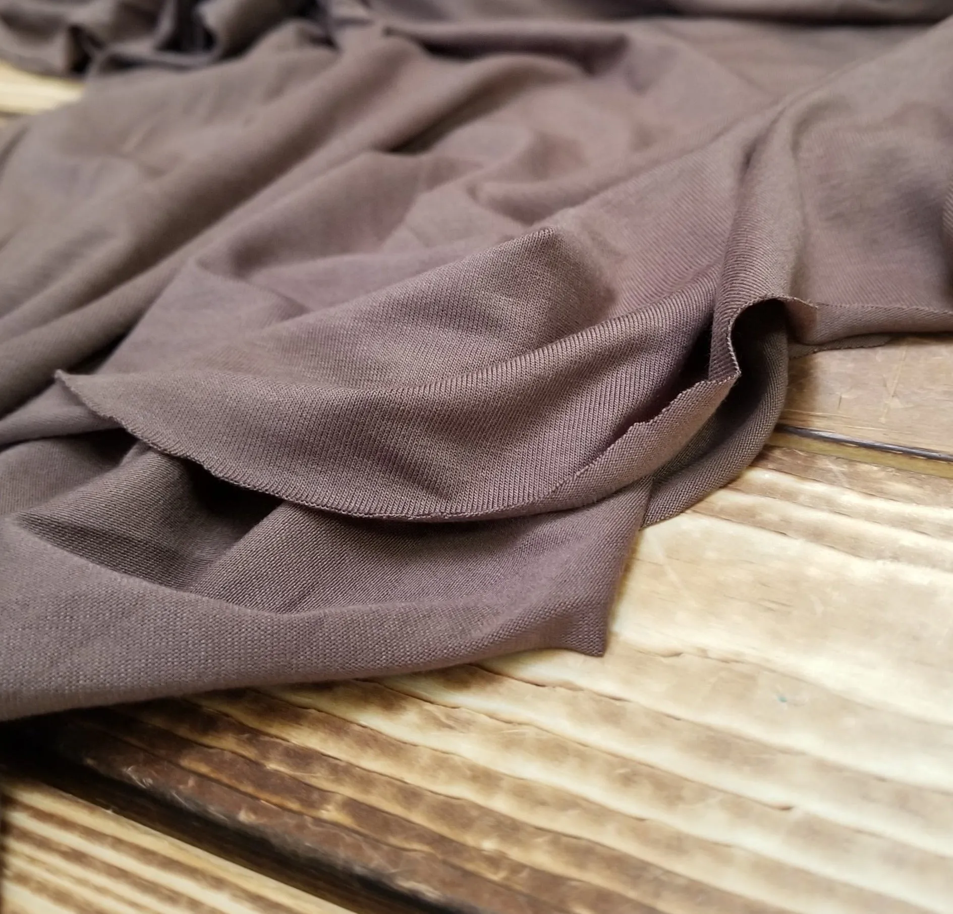 LA FINCH 5 yard precuts: 5 yards of LA FINCH Bamboo Rayon Spandex Jersey Knit Chocolate Brown 5.9 oz