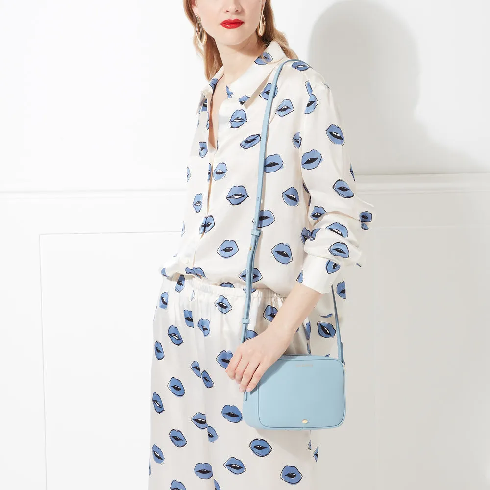 LIGHT BLUE LEATHER COLE CROSSBODY BAG