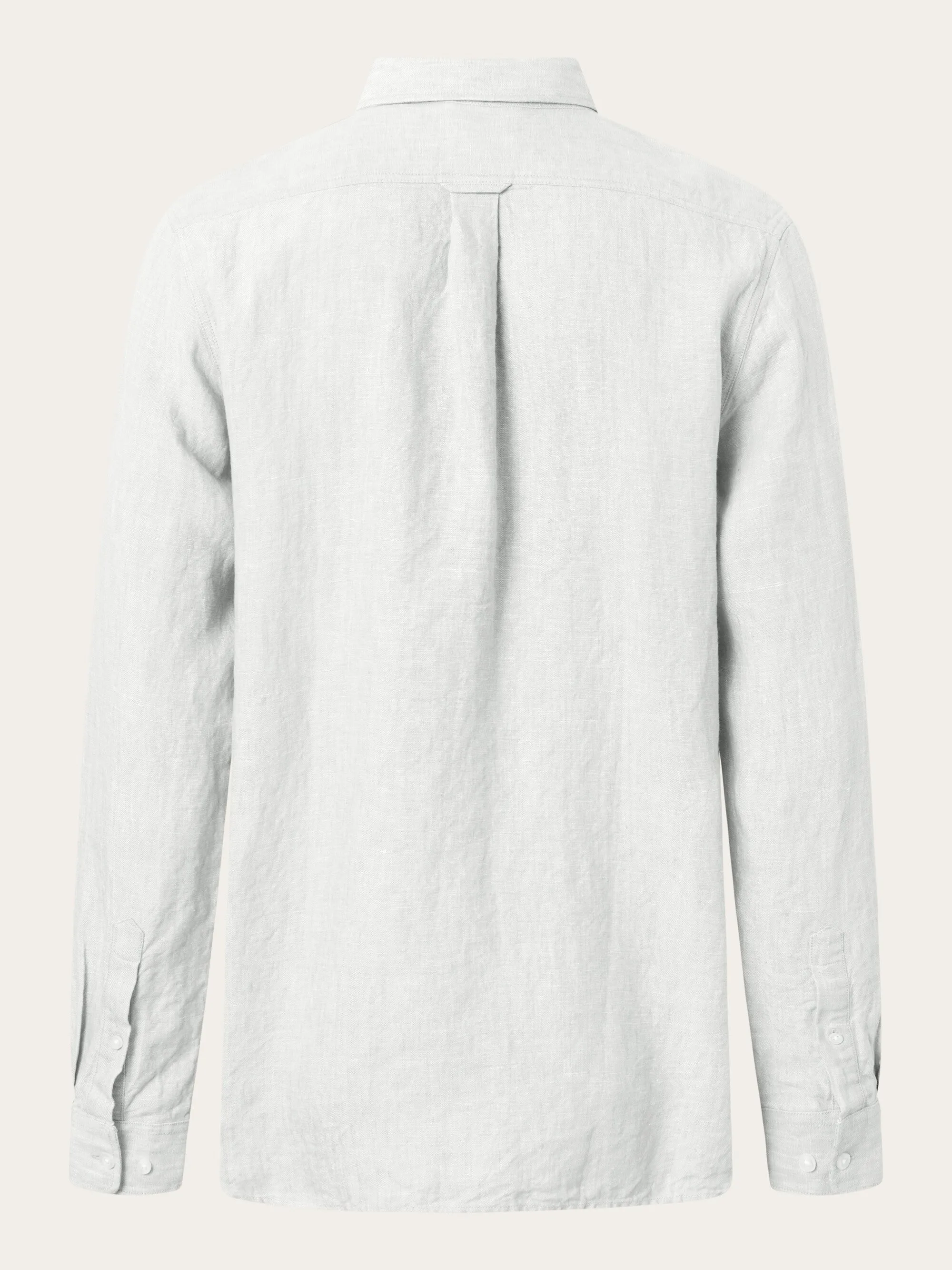 Linen custom fit LS shirt - Bright White