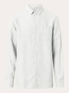 Linen custom fit LS shirt - Bright White