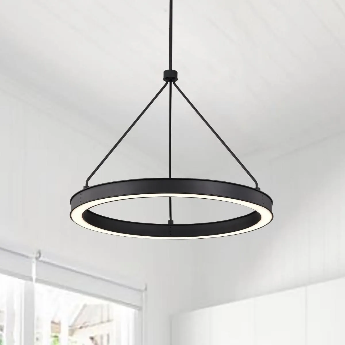 Longford 30" LED Pendant Light, Textured Black Finish