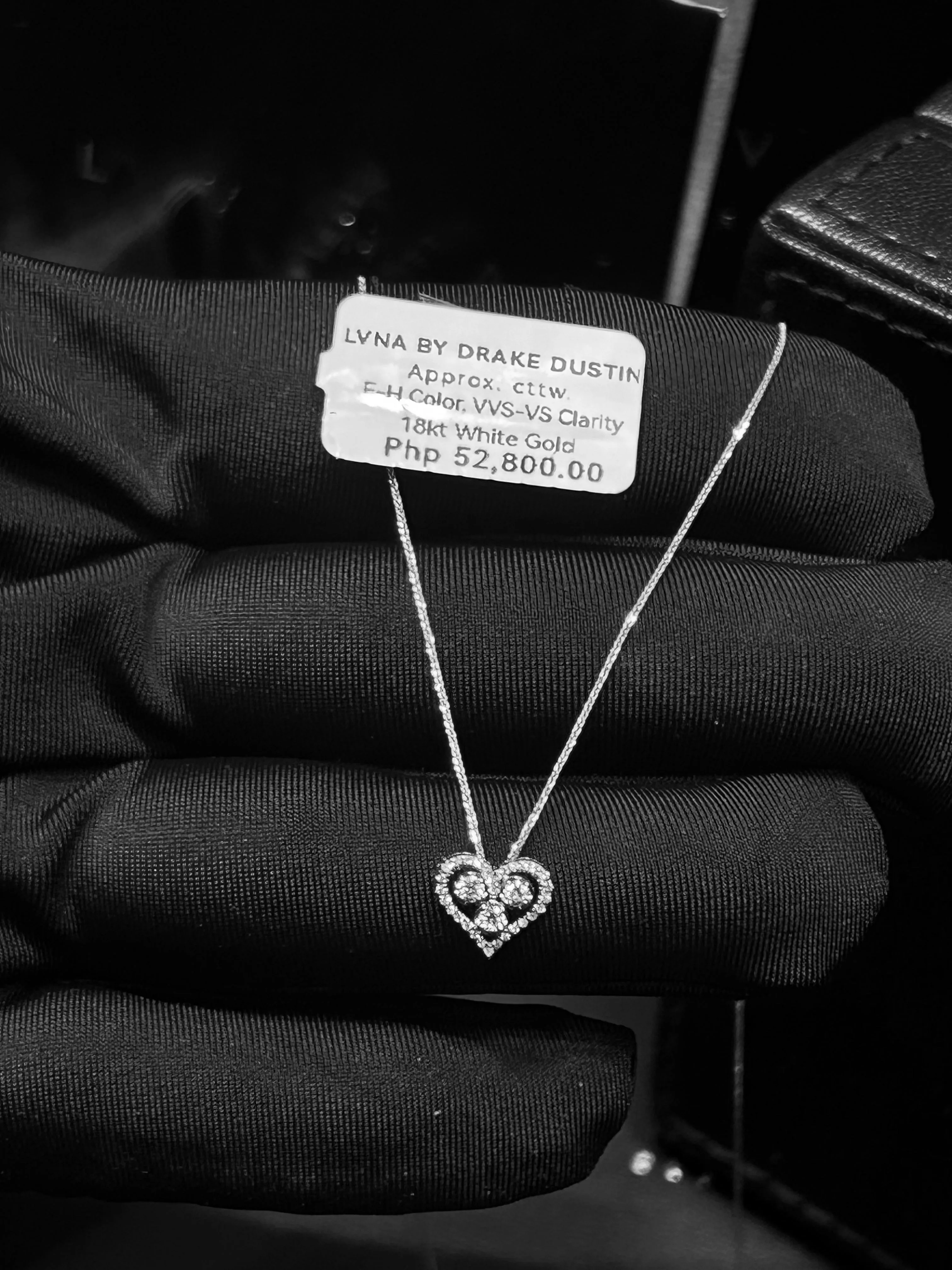#LVNA2024 | Classic Trinity Heart Halo Diamond Necklace in 18kt White Gold Foxtail Chain 18”