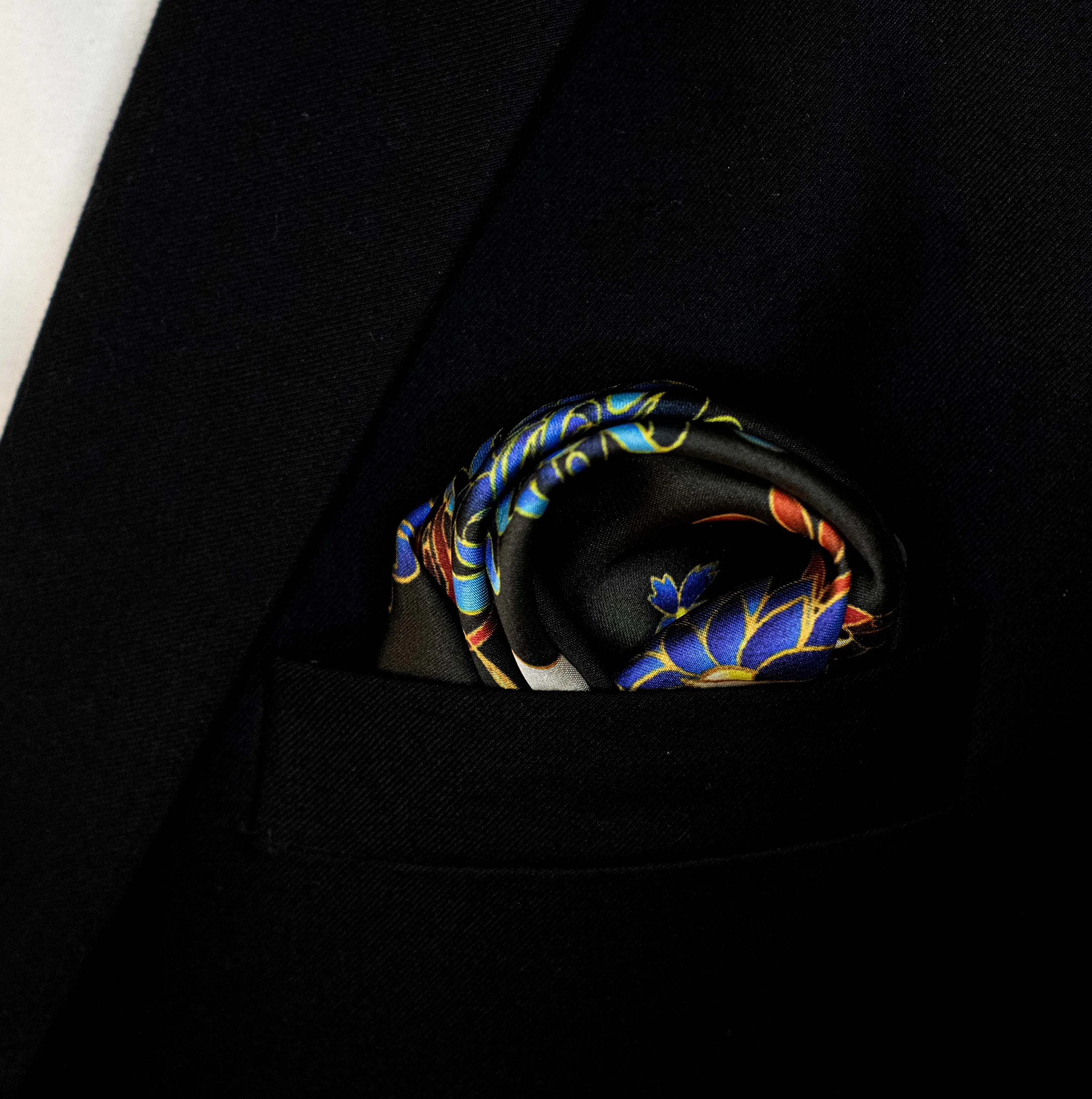 MANDARIN HERON BROWN - SILK POCKET SQUARES