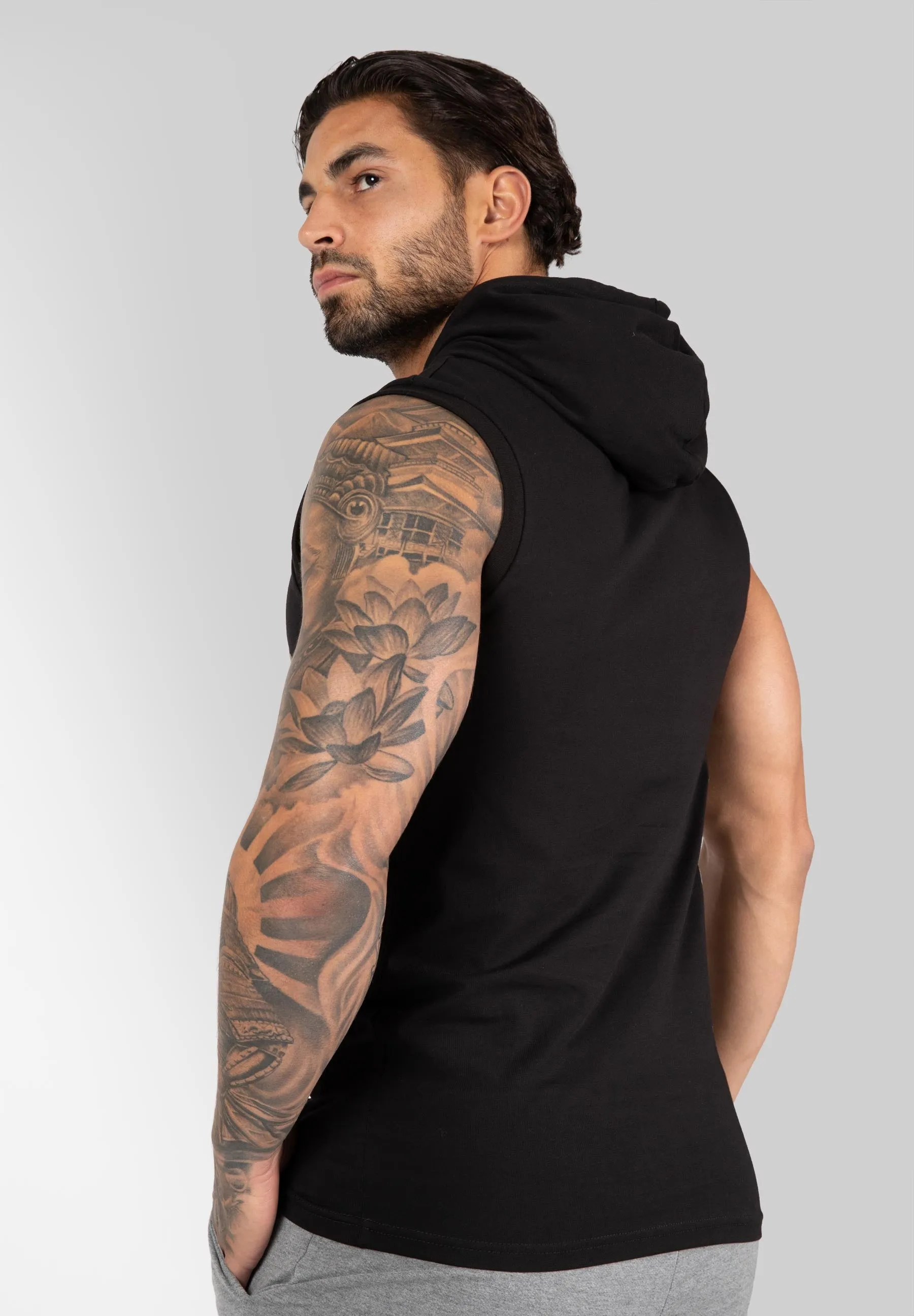 Melbourne S/L Hooded T-shirt - Black
