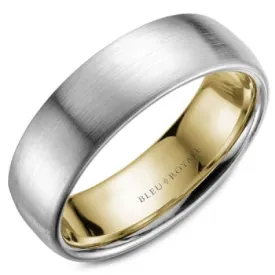 Men's 14K White & Yellow Gold Wedding Band