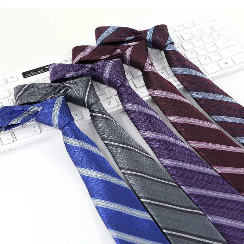 Men's Modern Textured Striped Necktie