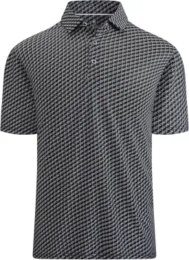 Mens Polo Shirts Short Sleeve Moisture Wicking Dry Fit Performance Athletic Golf Shirt Black White L