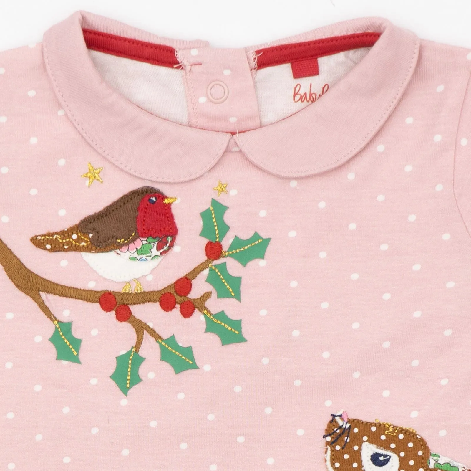 Mini Boden Girls T-Shirt Pink Spots Long Sleeve Cotton Tops