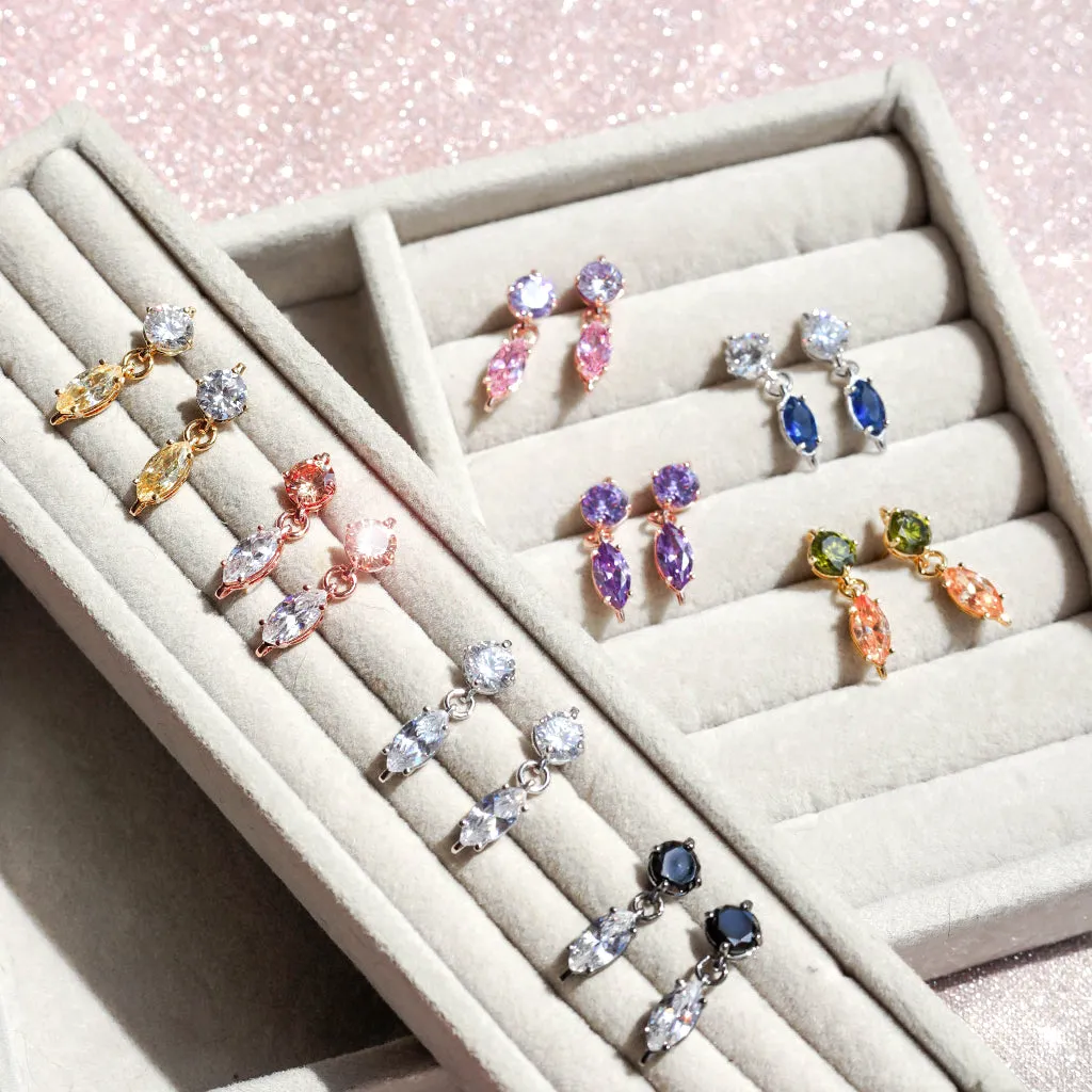 Mini Gems Earrings [Gold color]