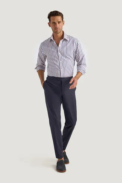 M.J. Bale - Ronald Shirt - Stripe - White/Navy/Pink