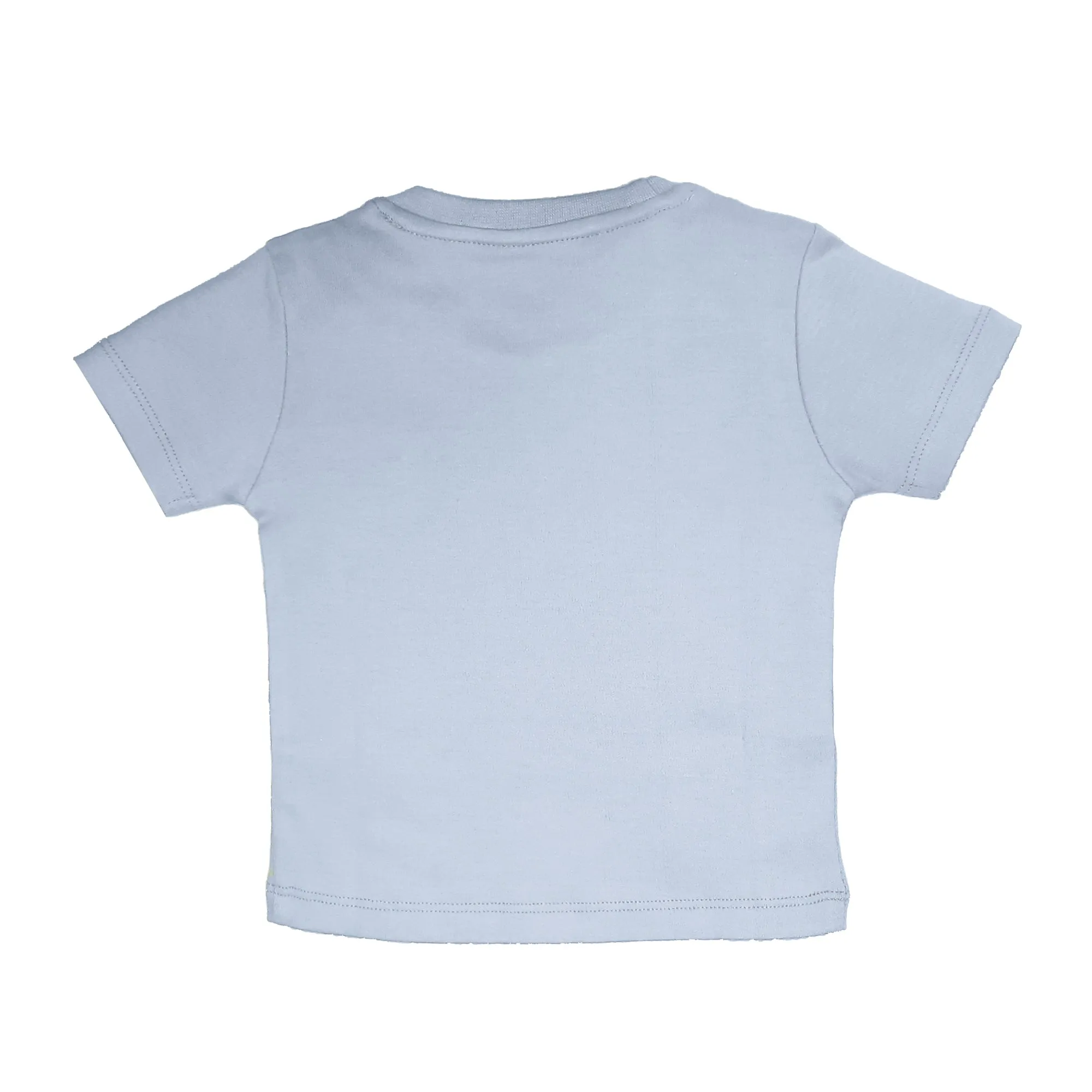 My Milestones Round Neck T-Shirt HS Solid Navy Blue / B. Blue / S. Green - 3 Pc Pack