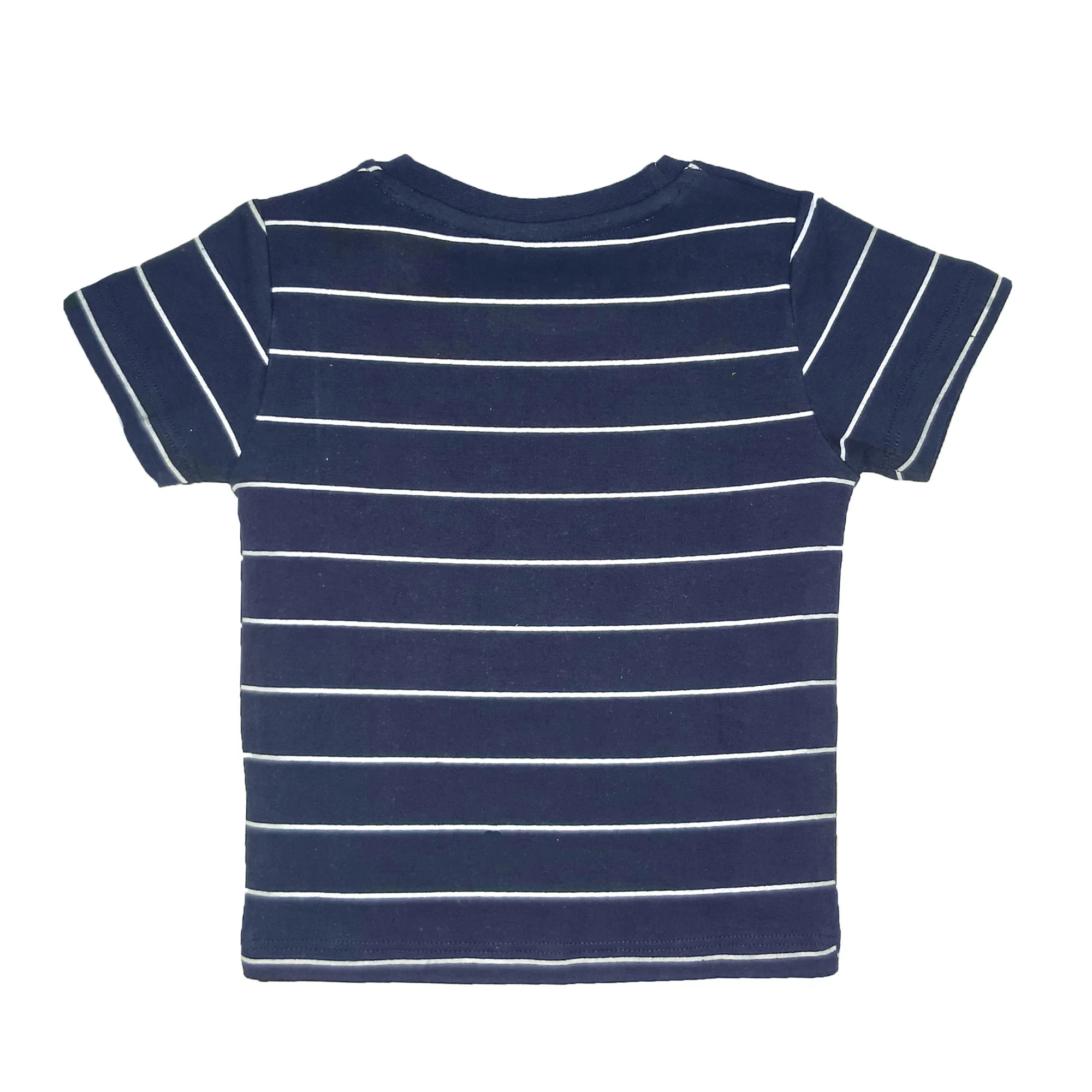 My Milestones Round Neck T-Shirt HS Stripes N. Blue / B. Blue / S. Green - 3 Pc Pack