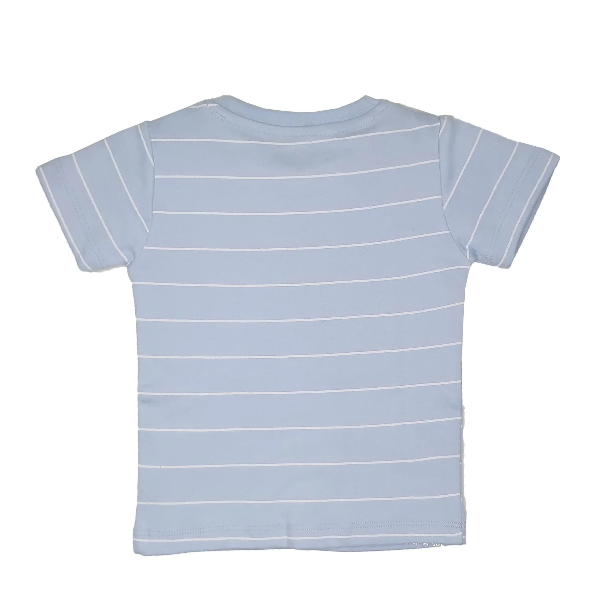 My Milestones Round Neck T-Shirt HS Stripes N. Blue / B. Blue / S. Green - 3 Pc Pack