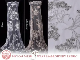 Nylon Mesh Bridal Wear Embroidery Fabric