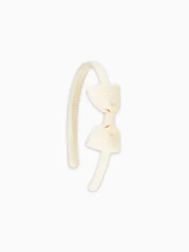 Off White Small Bow Girl Headband