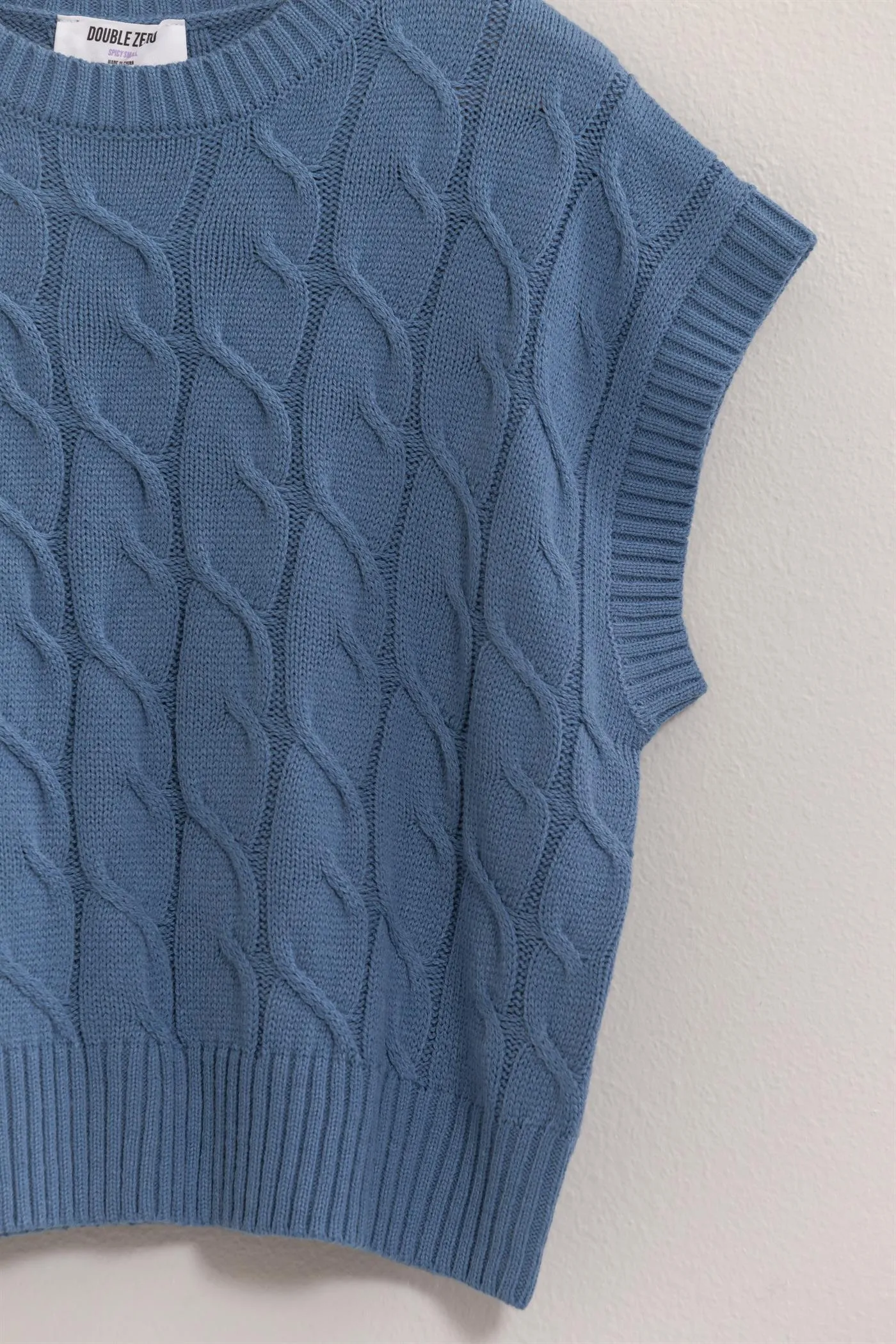 Oversized Cable Knit Sweater Vest