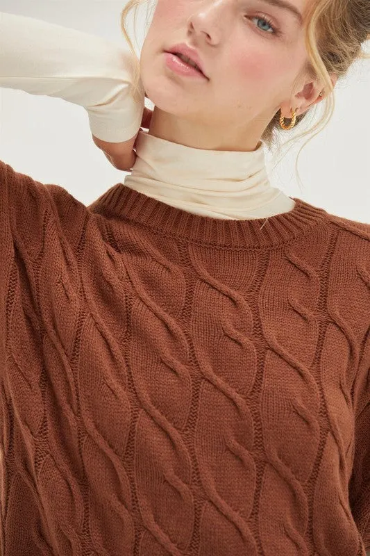 Oversized Cable Knit Sweater Vest