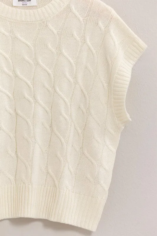 Oversized Cable Knit Sweater Vest