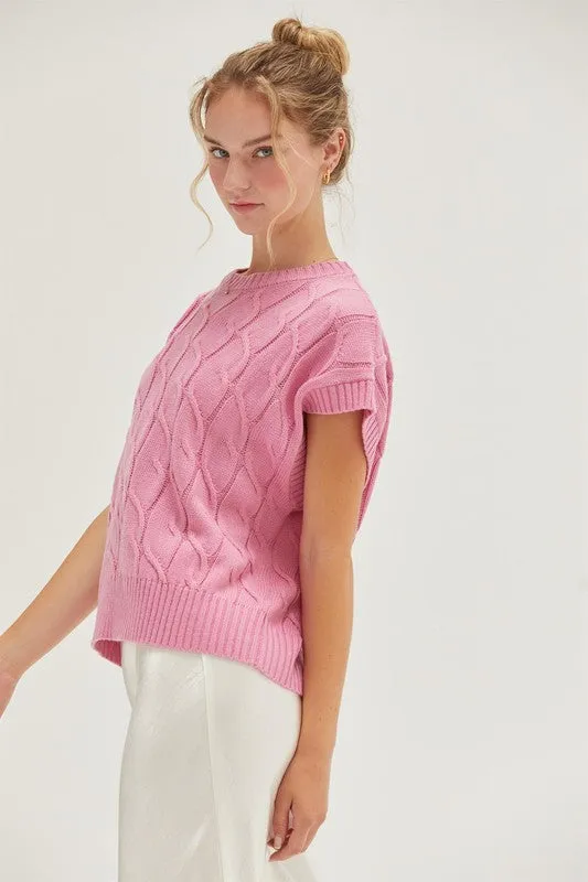 Oversized Cable Knit Sweater Vest