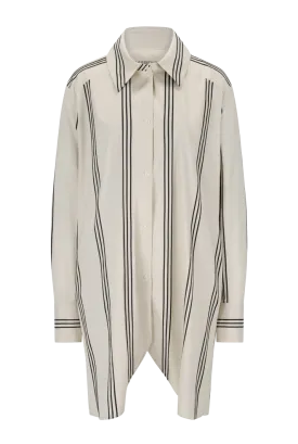 Oversized Striped Tunic Shirt Dress