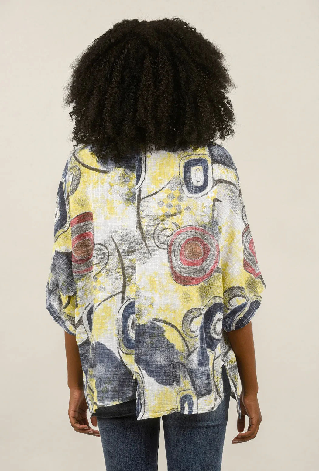 Patch Pocket Circle Top, Navy Mix