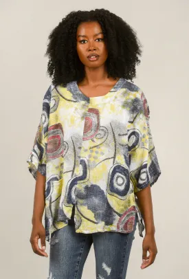 Patch Pocket Circle Top, Navy Mix