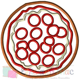 Pepperoni Pizza Applique Design