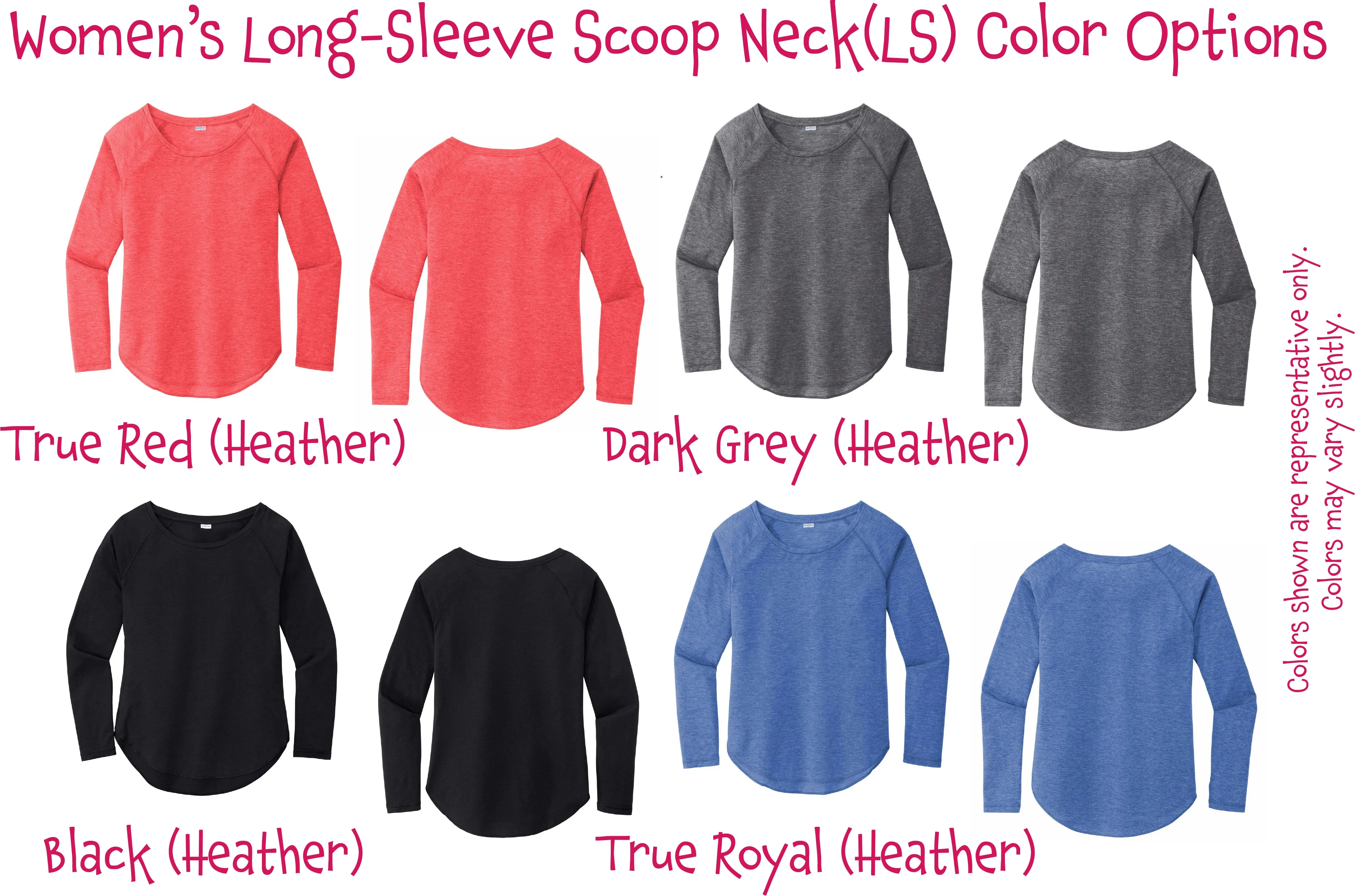 Pickleball Heartbeat EKG | Women's Long Sleeve Scoop Neck Pickleball Shirts | 75/13/12 poly/cotton/rayon