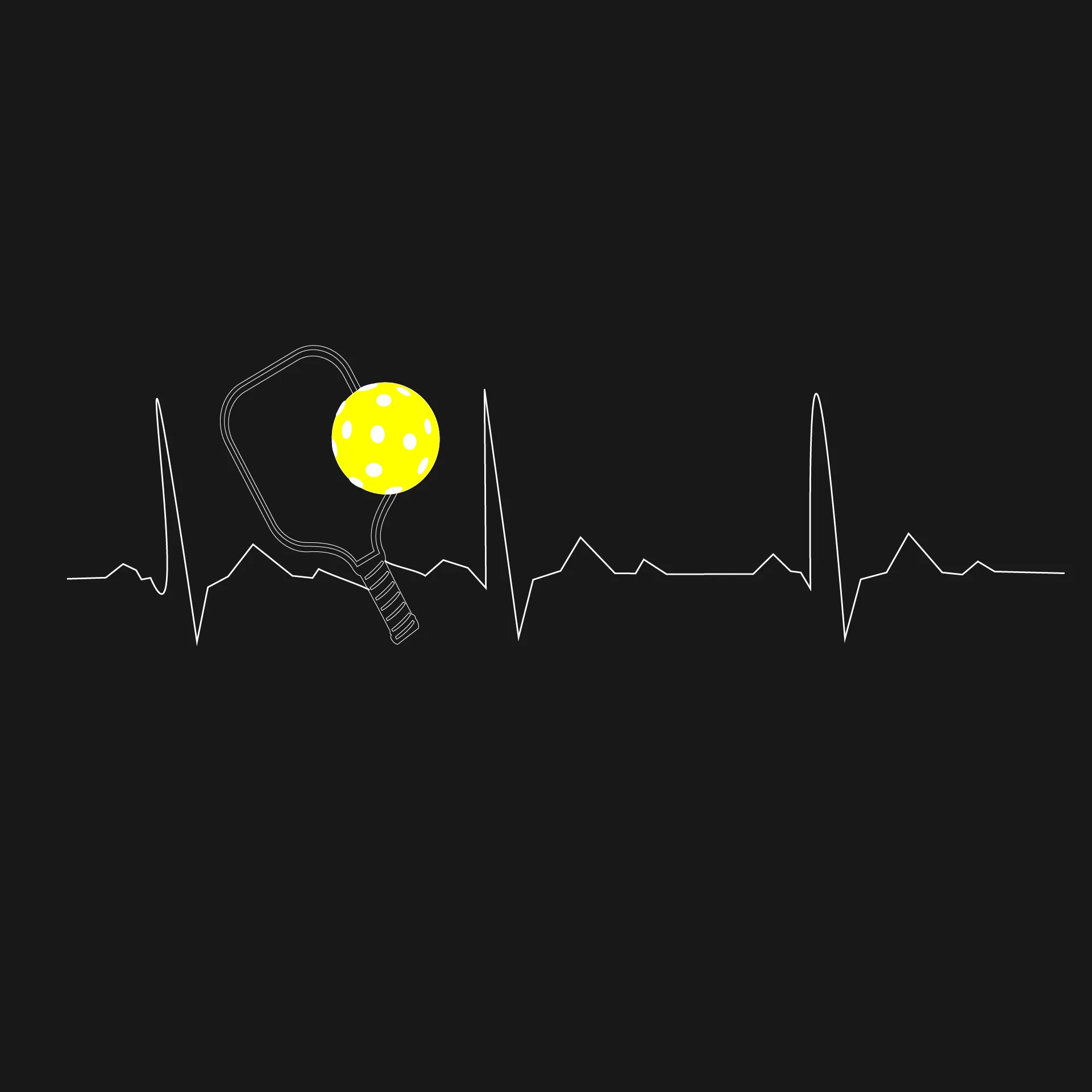 Pickleball Heartbeat EKG | Women's Long Sleeve Scoop Neck Pickleball Shirts | 75/13/12 poly/cotton/rayon
