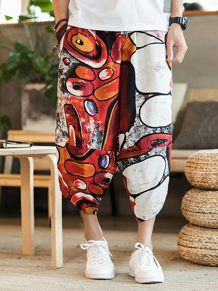 Printed Elephant Loose Pants for Men