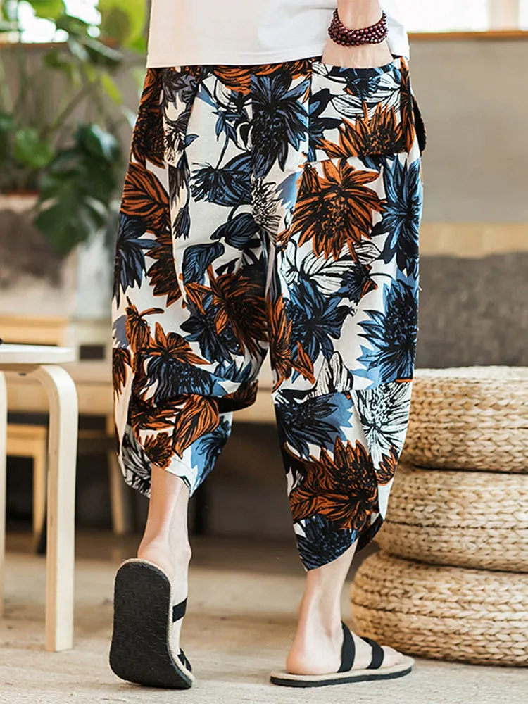 Printed Elephant Loose Pants for Men