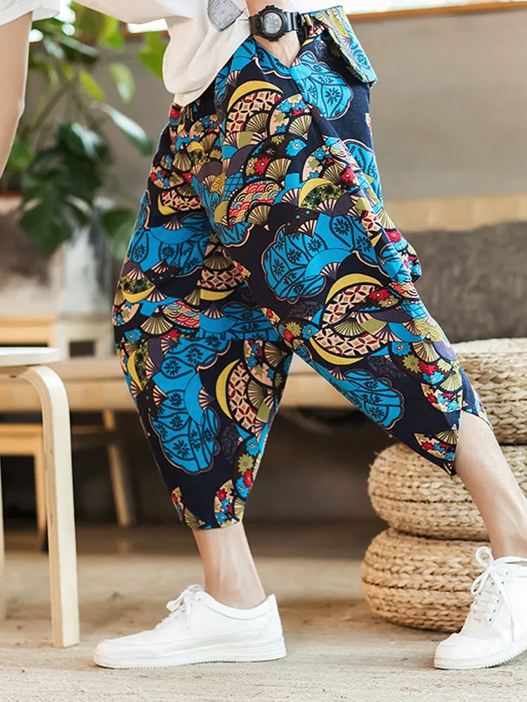 Printed Elephant Loose Pants for Men