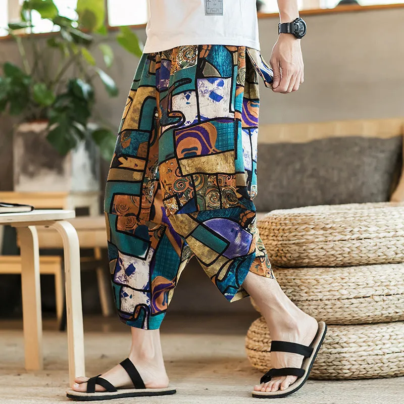 Printed Elephant Loose Pants for Men