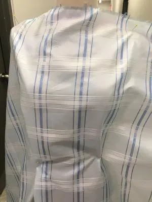 Printed Poly Taffeta - Blue / Baby Blue / Off white