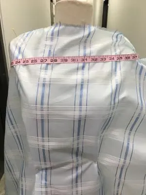 Printed Poly Taffeta - Blue / Baby Blue / Off white