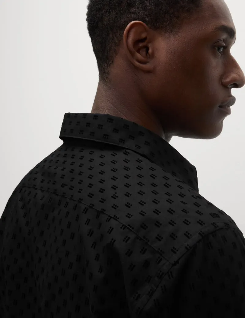 Pure Cotton Flock Textured Shirt