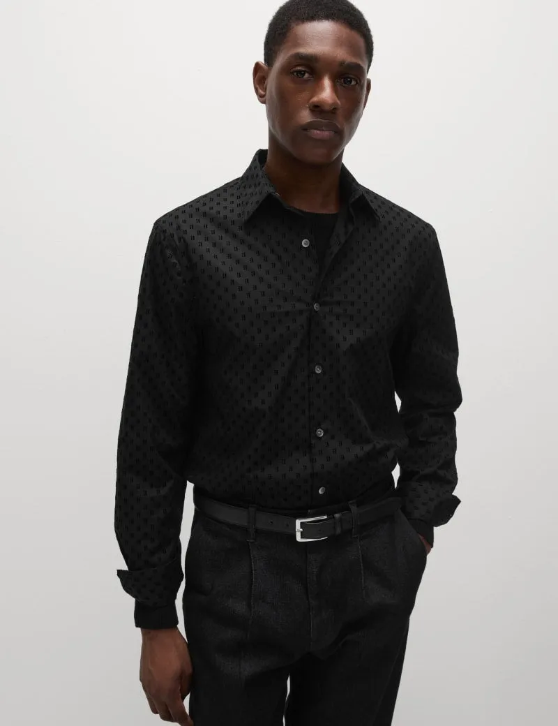 Pure Cotton Flock Textured Shirt